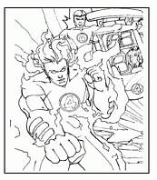 coloriage les quatre fantastiques lancent l assaut